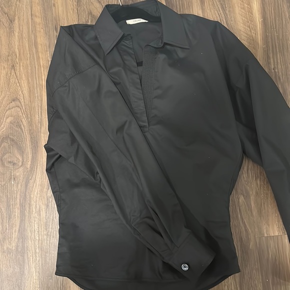 Celine black blouse vneck three quarter sleeve size 36 - Picture 12 of 17